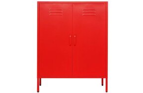 METAL OFFICE FILING CABINET RED